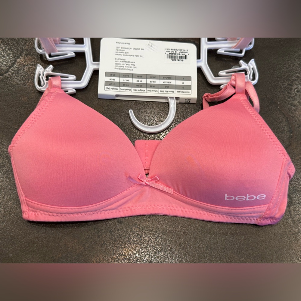 Bebe NWT Girls Sz 32A 3 Pack Pinks & Floral Slightly Padded Bras (I049) - Picture 8 of 9